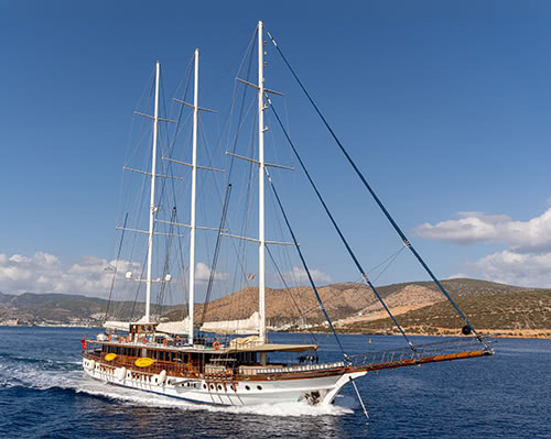Exterior shot of the sailing gulet Admiral in Turkey